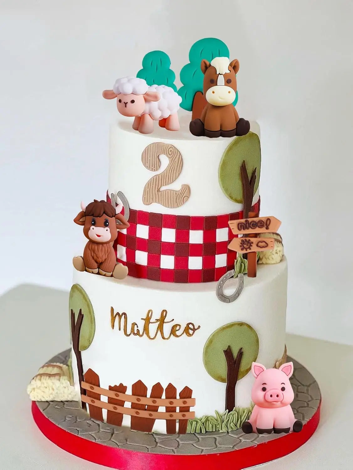 Farm Animal Cake Decoration Farm Birthday Cake Toppers Cow Pig Cake Topper for Farm Animal Baby Shower Birthday Party Decoration