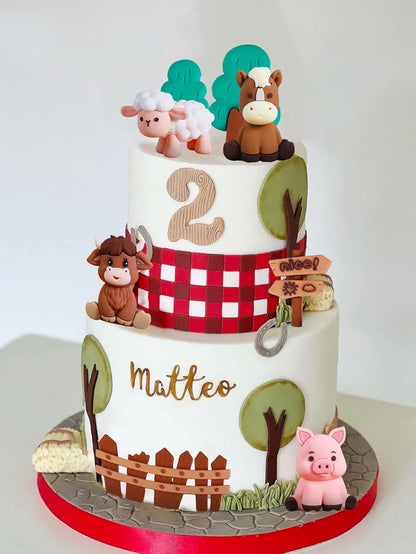 Farm Animal Cake Decoration Farm Birthday Cake Toppers Cow Pig Cake Topper for Farm Animal Baby Shower Birthday Party Decoration