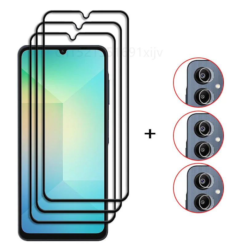 For Samsung Galaxy A06 Full Cover Tempered Glass Samsung Galaxy A06 A05 A05s Screen Protector 9H Lens Film Samsung Galaxy A06
