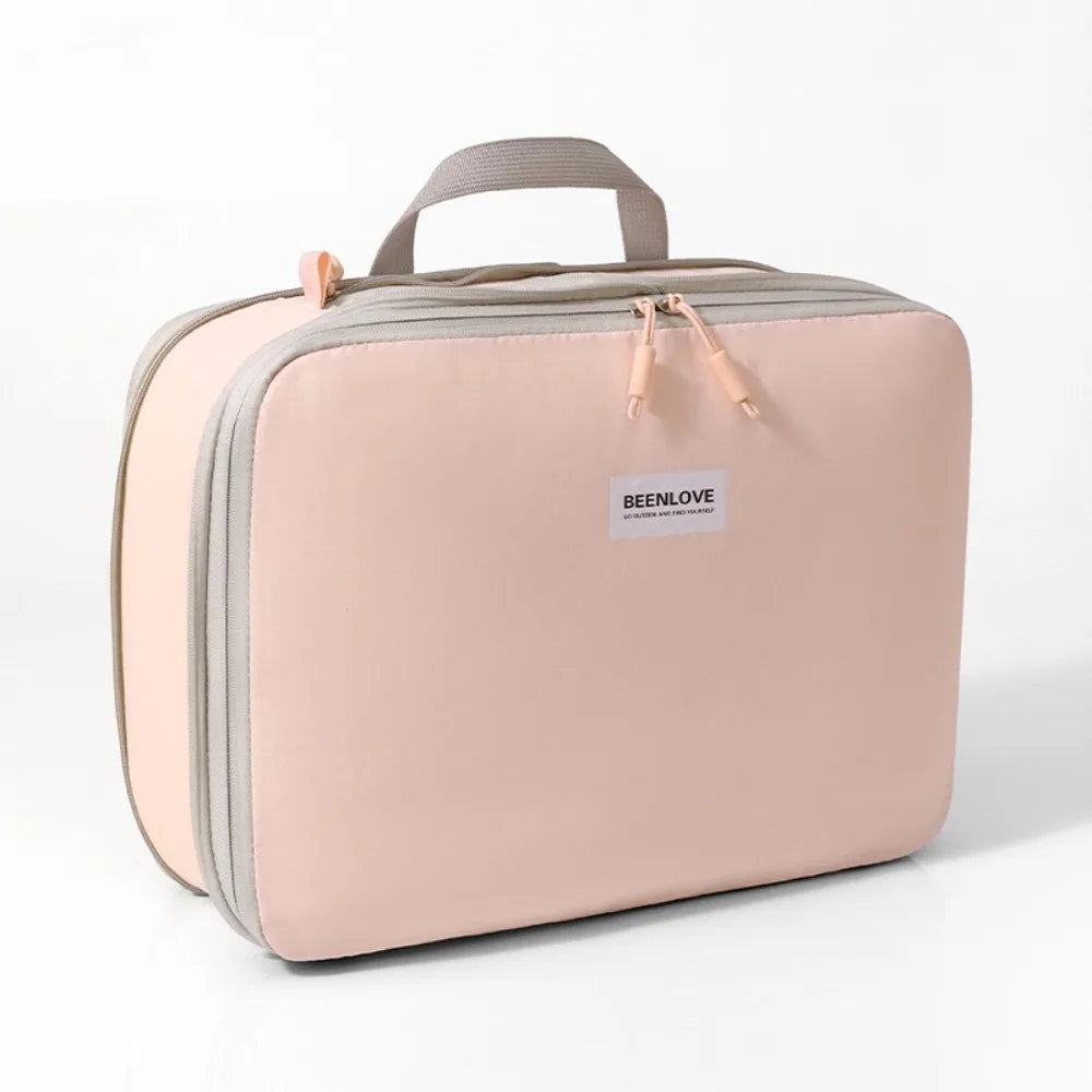 Large Capacity Compression Packing Cube with Carry Handle Waterproof Clothes Storage Bag Dustproof Handheld