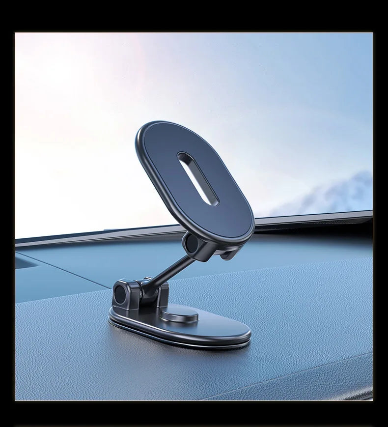 Magnetic Car Phone Holder Alloy Folding Strong Magnet 360 Rotation Universal Dashboard Mount for Smartphones Tablets