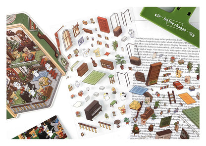 Creative Design Outdoor Scene Sticker for Student Cute Cartoon DIY Decor Landscaping Sticker Scrapbook Journal Student Sticker