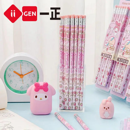12pcs/set Sanrio Series Melody Triangle Writing Pencil Set Cute Student Pencil Creative Writing Pencil School Student Stationery