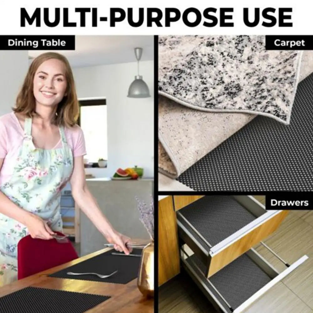 Drawer Liner Hardwood Floors Rug Liner Drawer Shelf &Cabinet Liner Thick Grip Non-Slip Woodworking Mat Pad for Shelves Tableware