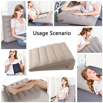Wedge Pillow Knee Cushion PVC Foot Pillow Elevation Leg Pillows Inflatable Back Pillow For Travel Camping Sleeping Portable