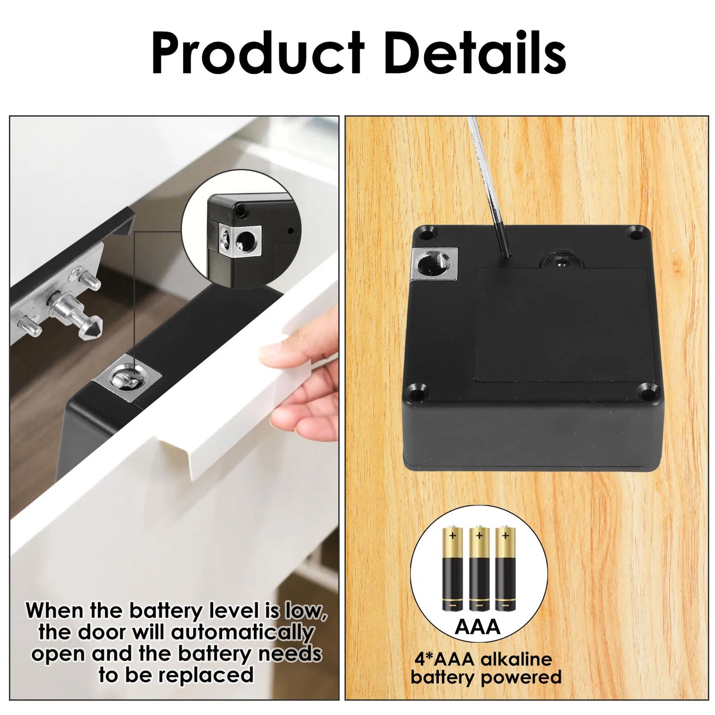 Hidden Electronic Cabinet Lock Programmable DIY Rfid Security File Drawers Knit Protecting Privacy and Security Battery Operated