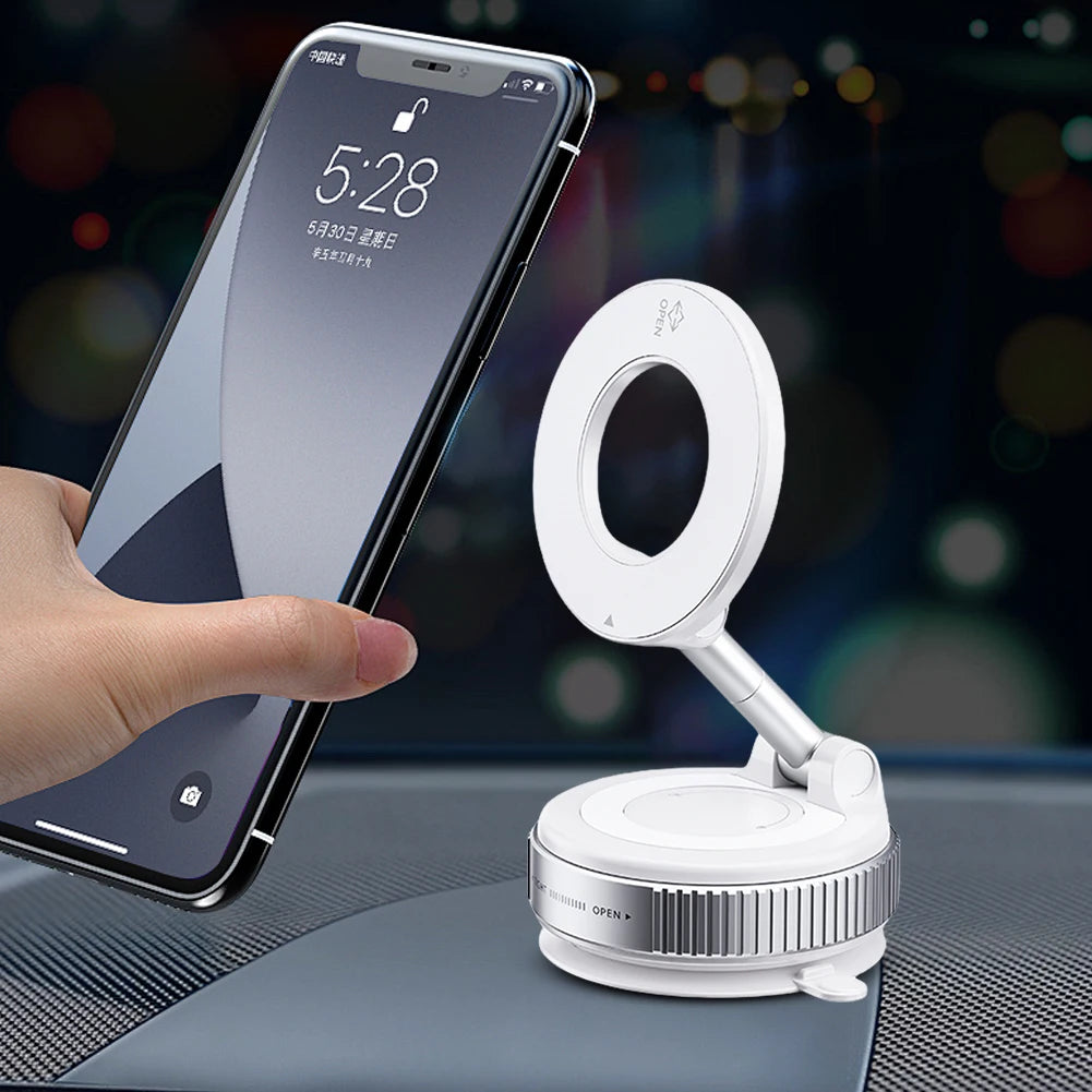 Magnetic Vacuum Car Mount Phone Holder Vacuum Adsorption Car Phone Mount Vacuum Suction Cup Car Phone Stand for Gym Bath Shower