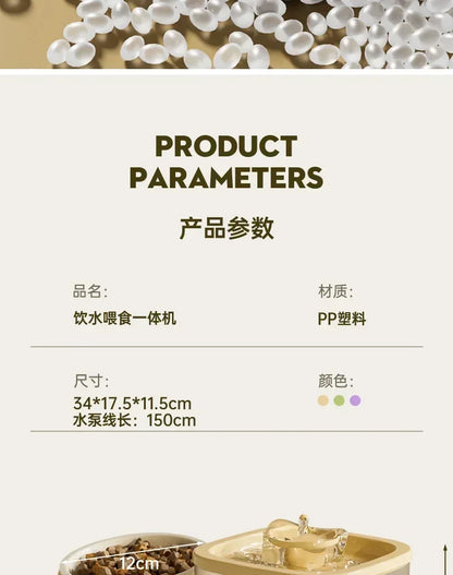 2 In 1 Pets Water Fountain Auto Filter USB Electric Mute Cat Drinker Bowl Pet Feeder Recirculate Filtring Drinker For Cats Water