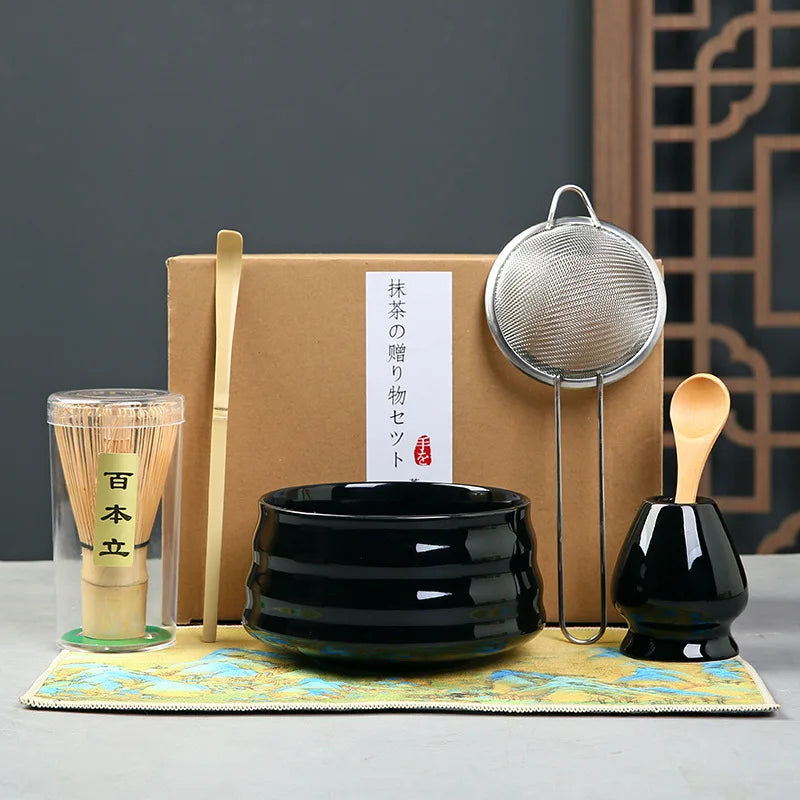 Matcha Set Kit Japanese Ceremony Green/Pink/White With Bamboo Spoon/Scoop, Whisk Holder, Matcha Bowl Matcha Gift Set
