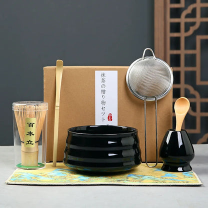 Matcha Set Kit Japanese Ceremony Green/Pink/White With Bamboo Spoon/Scoop, Whisk Holder, Matcha Bowl Matcha Gift Set
