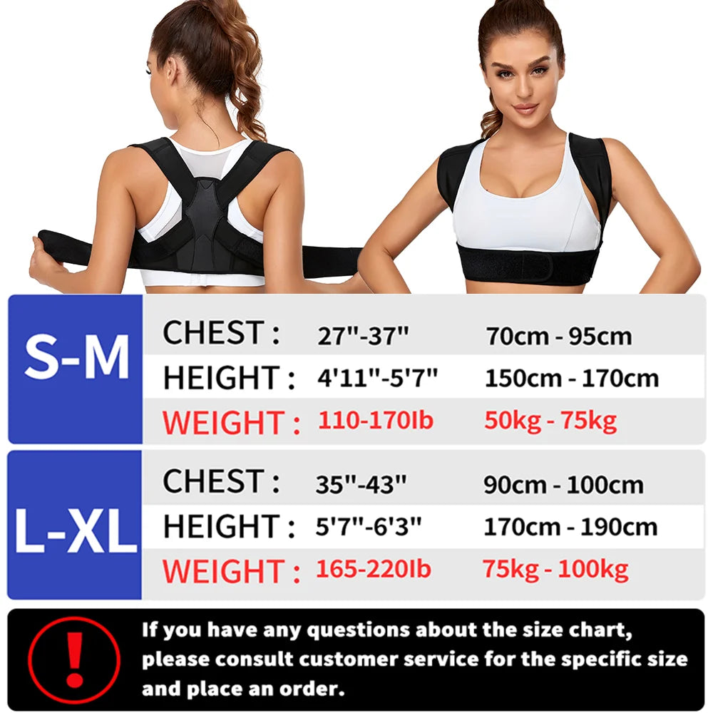1 Pc Back Support Strap Corrector - Suitable For Female Male Scoliosis And Hunchback Pain And Adjustable Posture Training Device