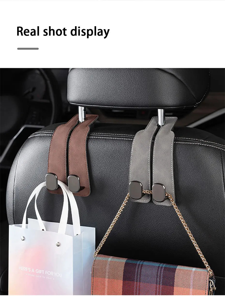 2 in 1 Car Hook For Car Rear Seat Back Hooks Headrest Hanger Clip Universal Double Hooks Holder Storage Car Interior Accessories