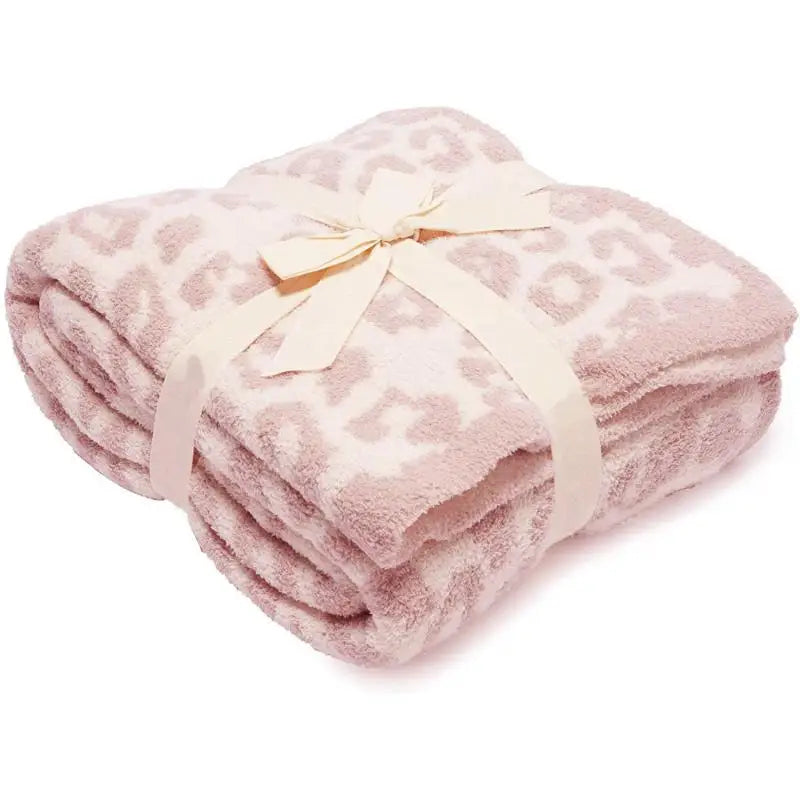 Super Soft Leopard Print Blanket, Warn Knitted Fleece Blanket, Sofa Nap Lightweight Blanket