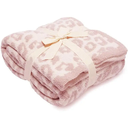 Super Soft Leopard Print Blanket, Warn Knitted Fleece Blanket, Sofa Nap Lightweight Blanket