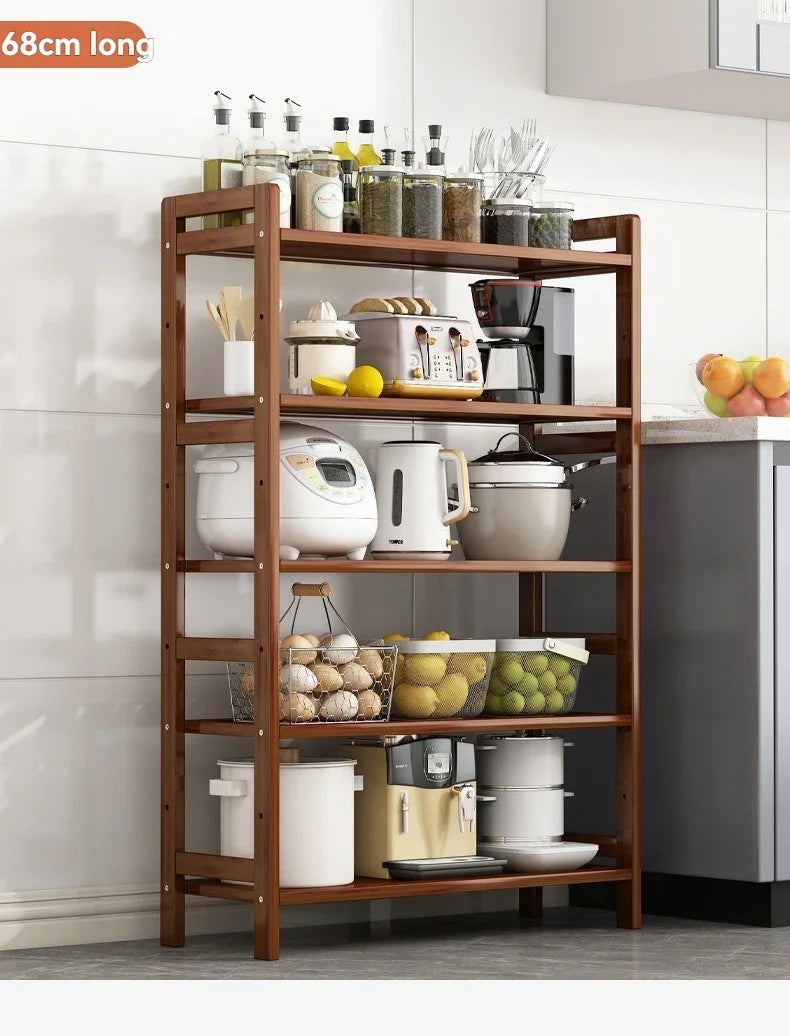 Kitchen shelf, floor standing multi-layer product collection, household pot seasoning shelf, fruit and vegetable bowl and dish s