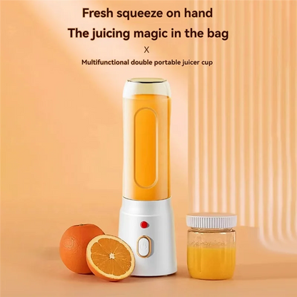 B84B-450Ml Blender Double Cup USB Rechargeable With 10-Blades Smart Safety Lock Automatic Power Off When Cover Is Opened