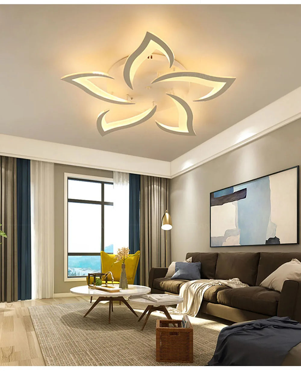 Modern Led Ceiling Light With Creative Petal Design For Decorating Living Rooms Bedrooms Entrances Corridors Balconies Lighting