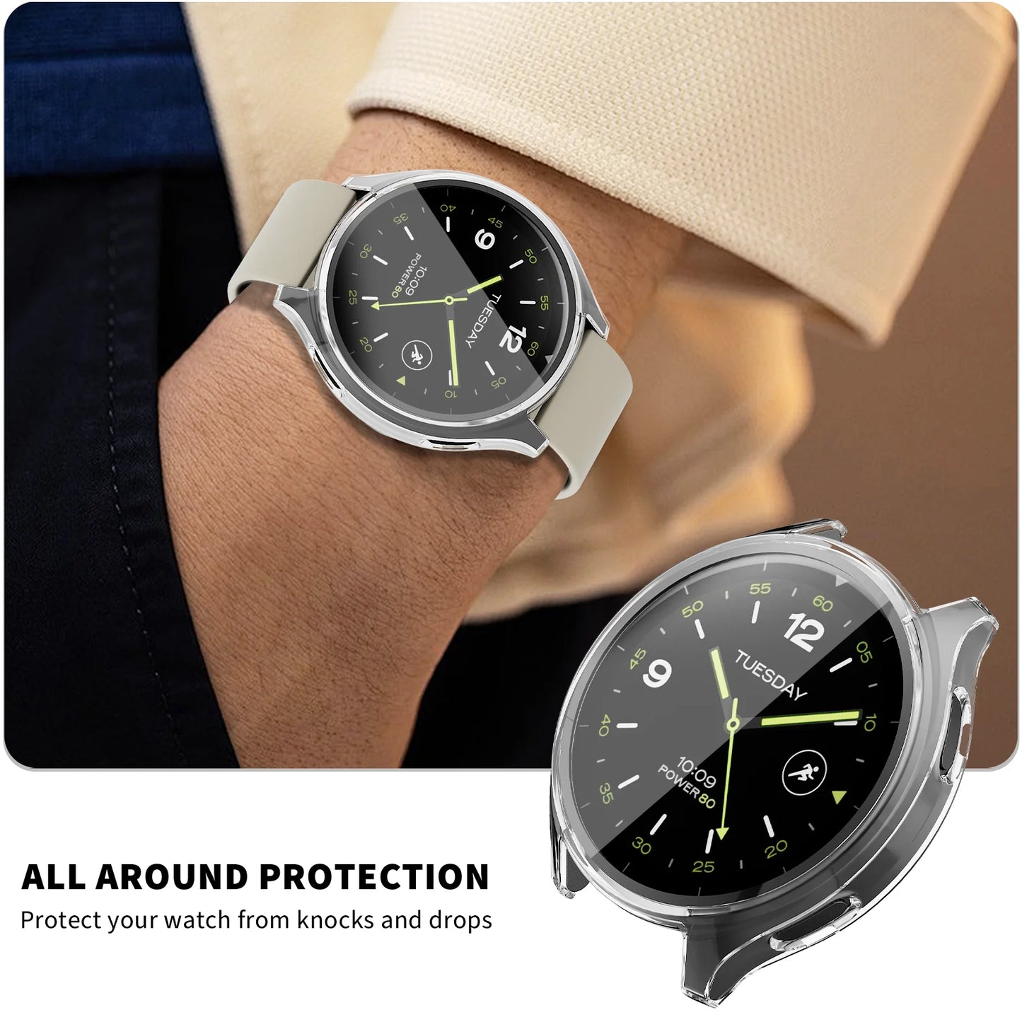 Screen Protector case Compatible with Xiaomi Watch 2 Smartwatch, All-Around Cover Screen Protectors Intended.