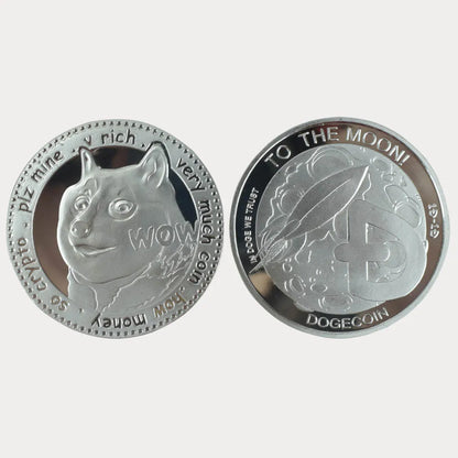 Gold Plated Wow DogeCoin Gold Silver Plated Commemorative WOW Coins Pattern Dog Metal Coins