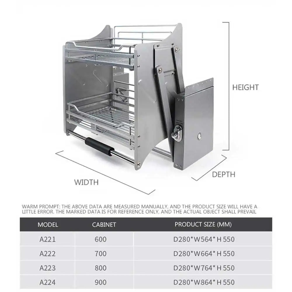 Kitchen Cabinet Wall Cabinet Lifting Pull Baskets Pull-down Kitchen Storage Rack Cabinet Pull Basket Damping Buffer Lift