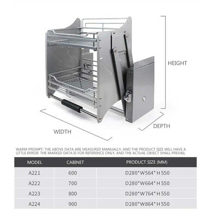 Kitchen Cabinet Wall Cabinet Lifting Pull Baskets Pull-down Kitchen Storage Rack Cabinet Pull Basket Damping Buffer Lift