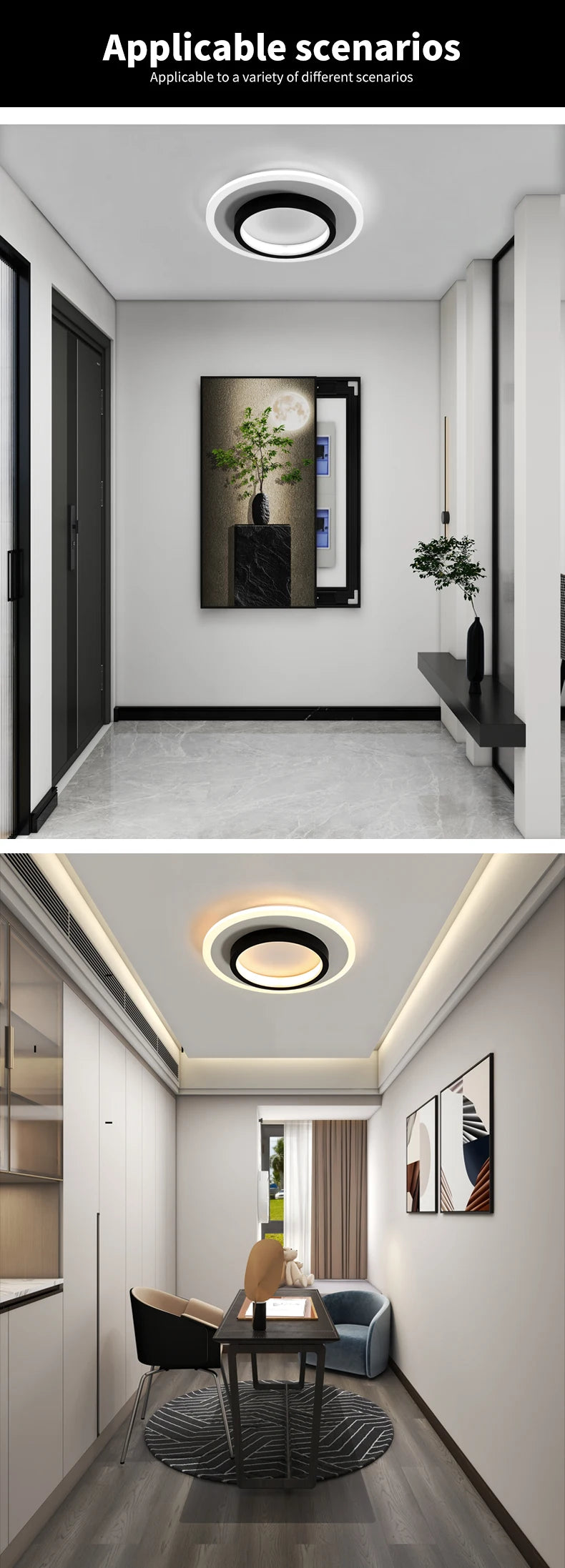 Modern Minimalist Decorative Ceiling Ceiling Lamp Bedroom Living Room Kitchen Aisle Interior Creative LED Round Lighting Lamps