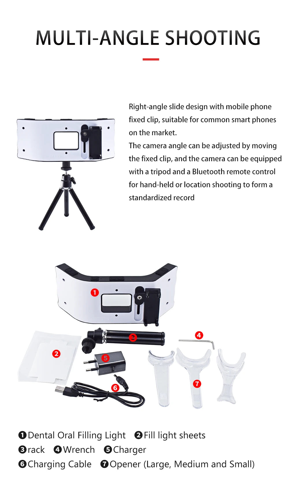 Dental Photography Light LED Oral Filling Lamp Dentistry Photo Video Orthodontics Equipment for Dentist Treatment Lighting