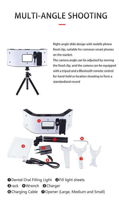 Dental Photography Light LED Oral Filling Lamp Dentistry Photo Video Orthodontics Equipment for Dentist Treatment Lighting