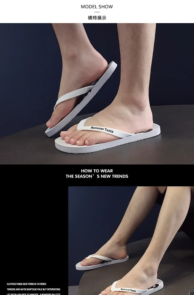 Flip-flops Men's Summer New Soft Sole Non-slip Flip-flops Youth Leisure Beach Sandals Sandalias De Fiesta Elegantes