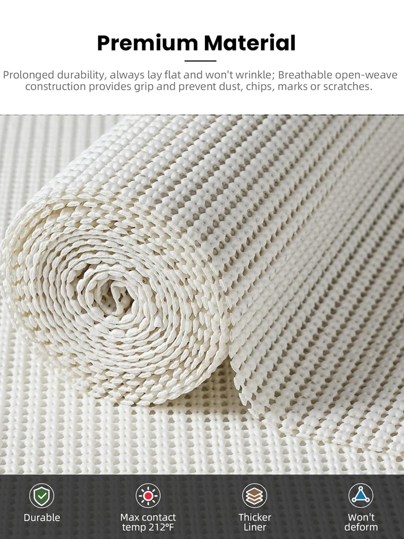 1roll EVA Shelf Liner Drawer Liner for Kitchen Cabinet Non-Adhesive,Anti Slip Cabinet Liners,Durable Waterproof Cupboard Liner