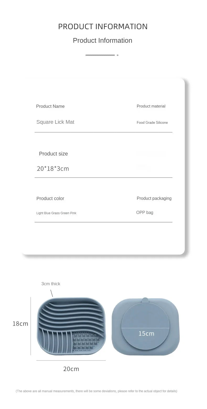 Silicone Pet Licking Mat Multifunctional Pet Food Bowl Cat and Dog Meal Basin Mat with Suction Cup Slow Feeding Placemat