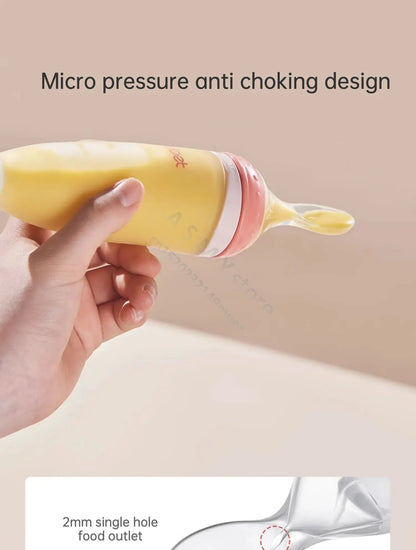 BBET Squeezing Feeding Bottle Silicone Newborn Baby Training Rice Spoon Infant Cerea Food Supplement Feeder Safe Tableware