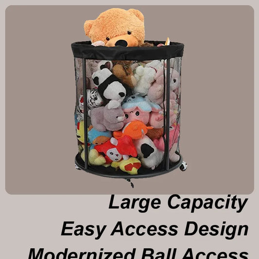 Outdoor Ball Storage Sports Ball Storage Portable Organizer Box Large Capacity Net Container for Garage Deck Outdoor Garden
