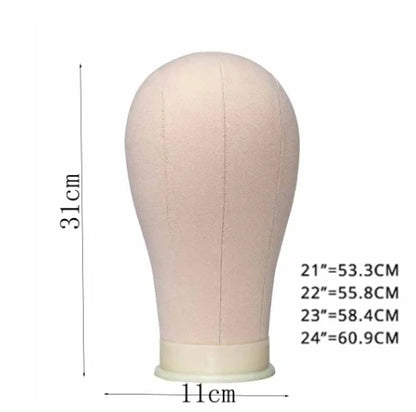 21-23inch Canvas Block Head Mannequin Wig Head Wig Stand Tripod with Head Mannequin Head Wig Display Styling Head With Stand