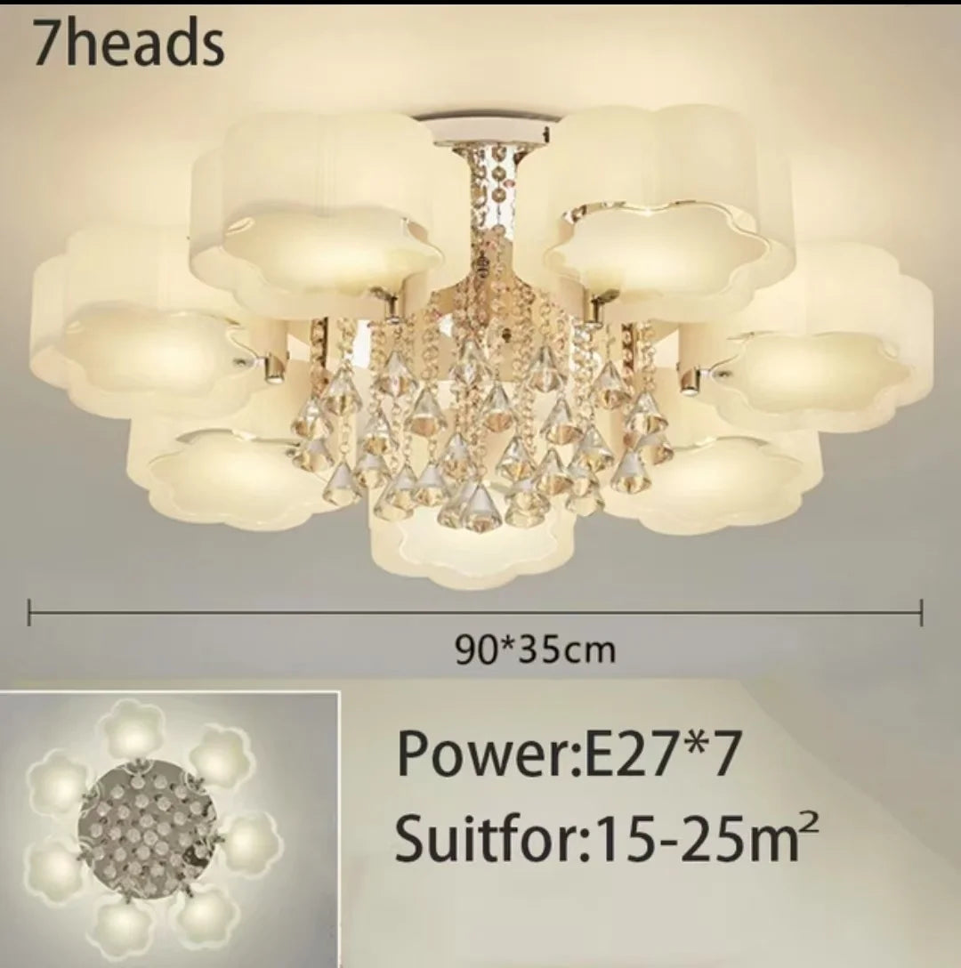 LED Ceiling Light Living Room Light Modern Simple Warm Romantic Atmospheric Household Energy-saving Crystal Ceiling Light