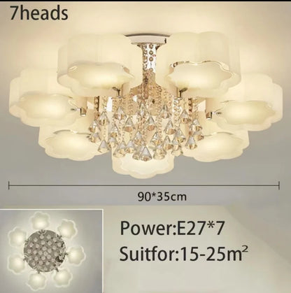 LED Ceiling Light Living Room Light Modern Simple Warm Romantic Atmospheric Household Energy-saving Crystal Ceiling Light