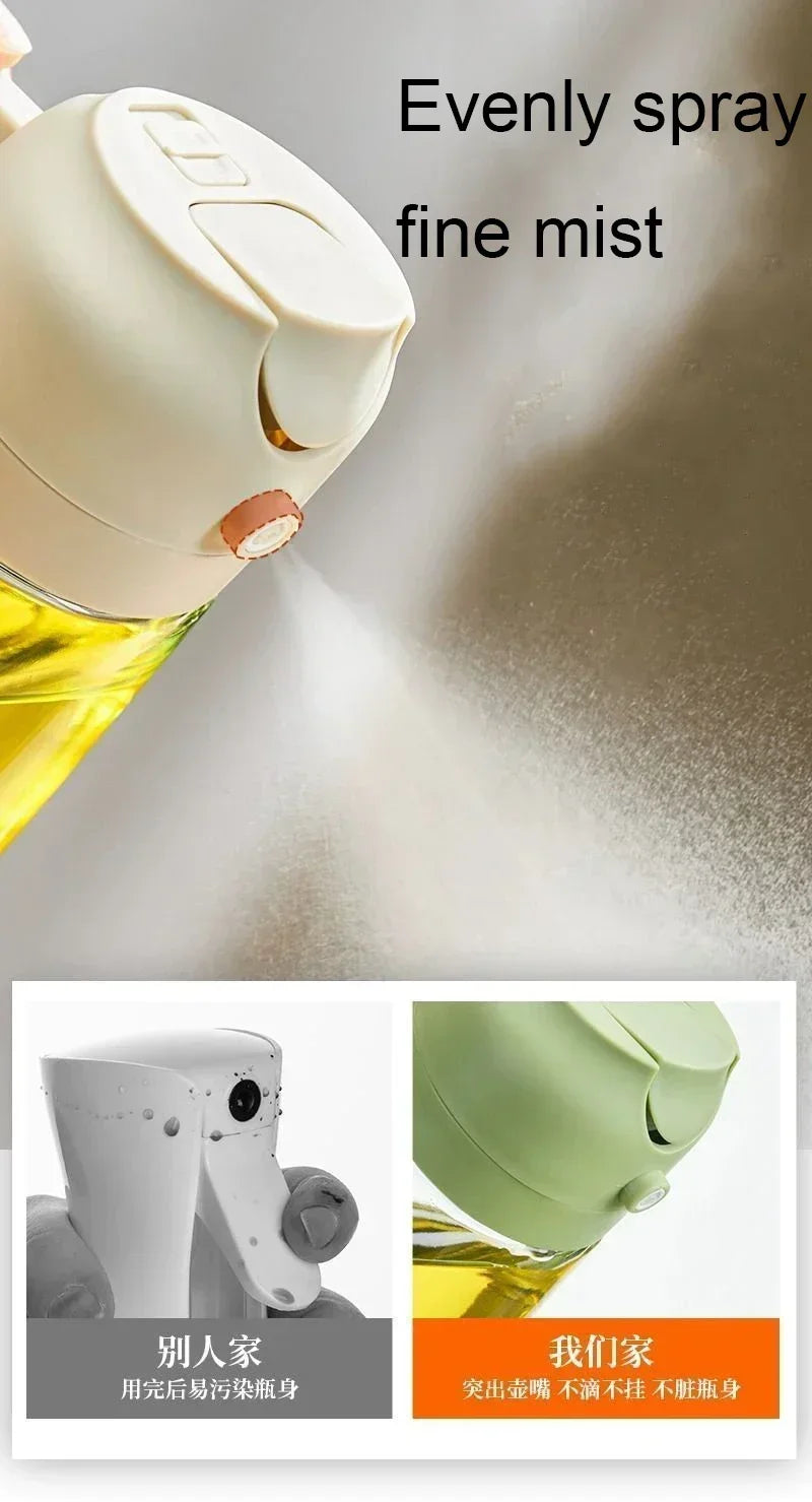 2in1 500ml Plastic Spray Oil Sprayer Bottle Spray Oil Dispenser Oil Jar Cruet BBQ Kitchen Baking Roasting Picnic Kitchen Tool