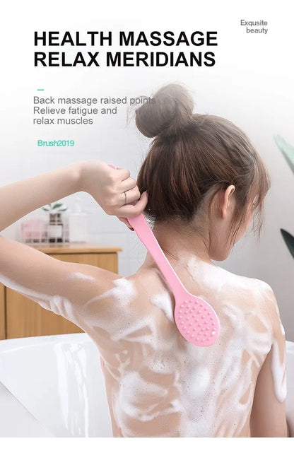 Bath Artifact of Bath BrushBack Belt with Bath Flower Ball Brush for Rub Bath Towel Long Handle Rub Mud Soft Hair Bath Brush