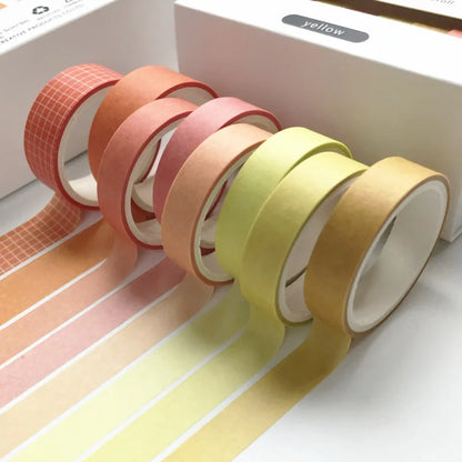 8pcs Pure Color Basic Decoration Washi Masking Tape Scrapbooking Stationary School Supplies