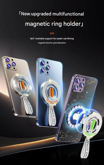 for MagSafe Car Mount, 3-in-1 Upgraded Magnetic Phone Ring Holder Grip Kickstand Car  with MagSafe Accessories for IOS & Android