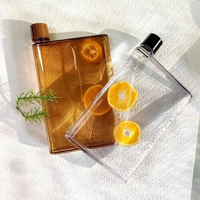 AS Bpa Free Flat Water Bottle A5 A6 Paper Cup Botlte Clear Book Portable Paper Pad Water Bottle Flat Drinks Kettle Paper Bottle