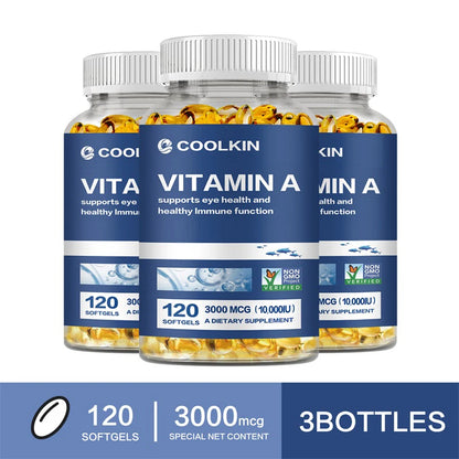 Vitamin A 10,000 IU - Skin Health, Non-GMO, Promotes Eye Health, Boosts Immunity
