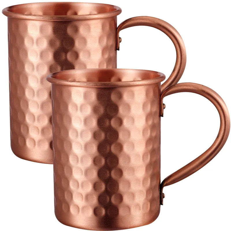 100% Copper Moscow Mule Mug 1/2/3/4PCS 400ml Durable Coppery Beer Mugs Coffee Mug Milk Cup Pure Copper Bar Cup