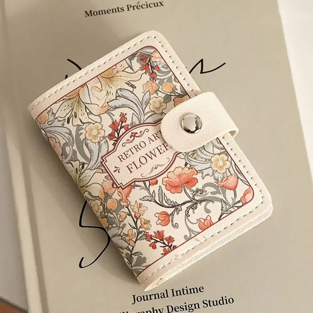 RFID Blocking ID Card Holder Creative 20 Card Pockets PU Leather Mini Wallets  Laminated Concealed Pull-out Business Card Case