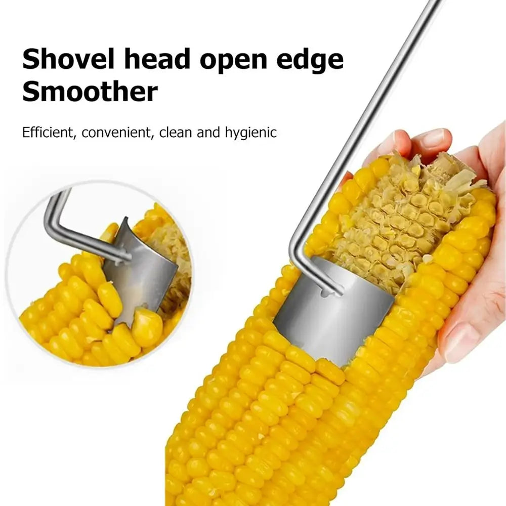 Long Handle Stainless Steel Corn Stripping Tool Corn Stripper Tool Corn on the Cob Remover For Kitchen and Outdoor Dining