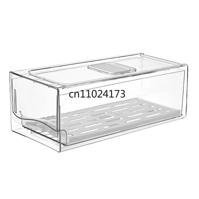 Refrigerator Organizer Bins With Pull Out Drawers Fridge Produce Drawer Set For Save Vertical Space Durable