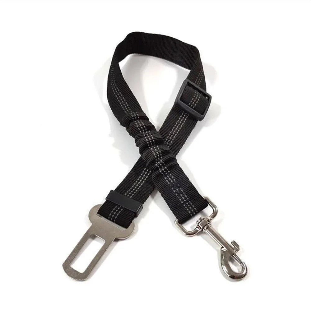 Dog Car Seat Belt Nylon Retractable Buffer Elastic Reflective Safety Traction Rope Dog Leash Harness Dog Outdoor Supplies