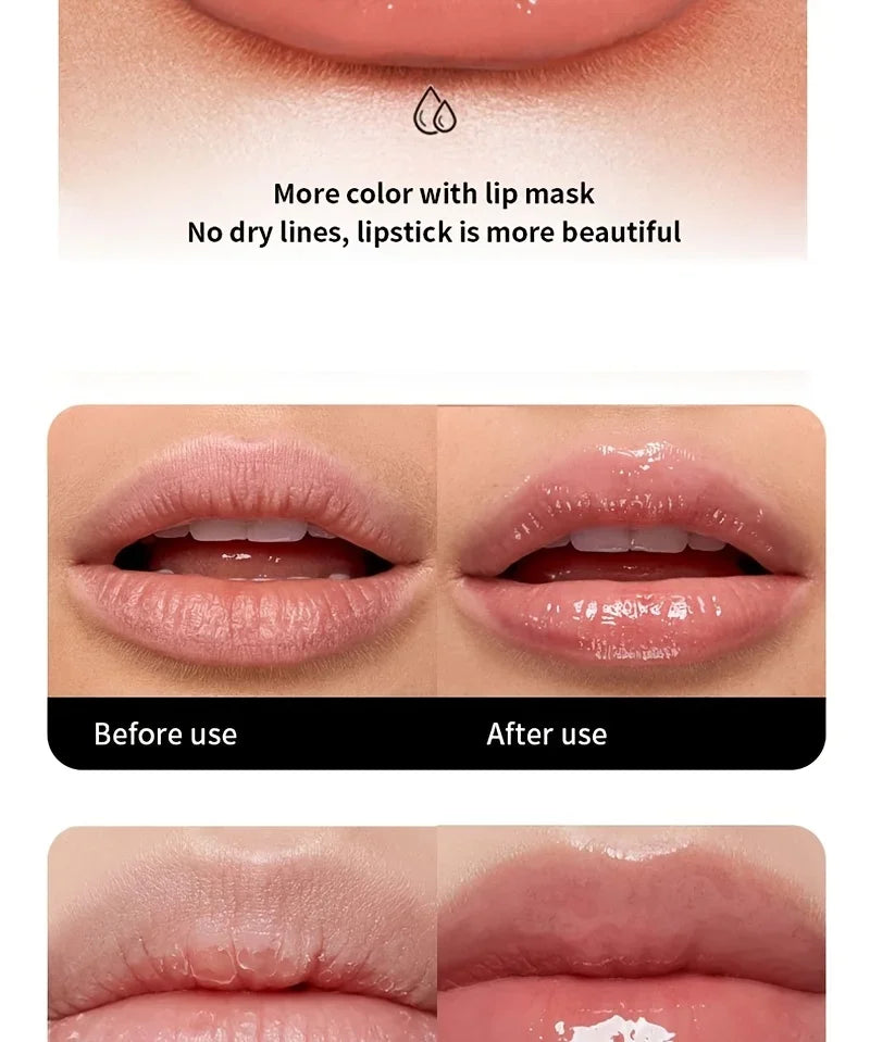 BEAUTY GLAZED Nourishing Lip Balm with Plant Squalane and Amino Acids, Natural Oil-Based, Long-Lasting Moisture Plant Squalane