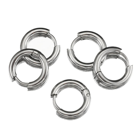 10pcs Stainless Steel Hoop Earrings 2.0mm Ear Ring Round Circle Earring