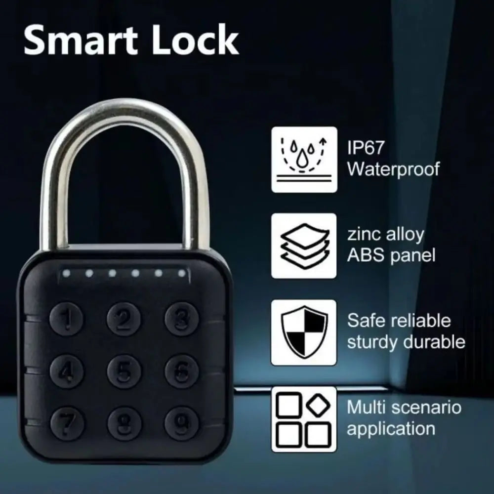 Cabinet Keyless Fingerprint Lock Waterproof Intelligent Safety Smart Padlock Zinc Alloy Anti-theft Electronic Door Lock Outdoor